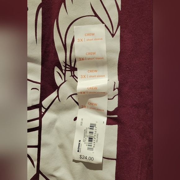 Clearance ☆ Disney Plus Size 3x Villains T-Shirt • Burgundy/Wine - Picture 6 of 7